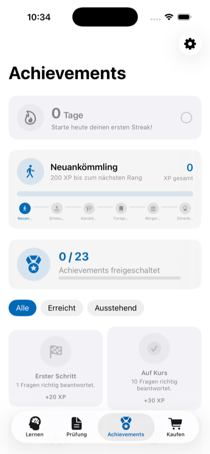 Aargau app achievement screen