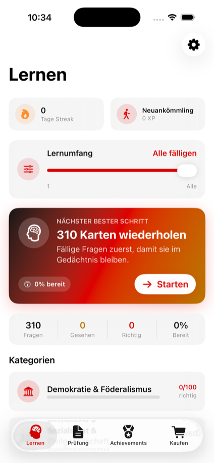 Quizfrage in der App