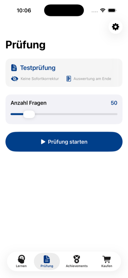 Zurich app progress statistics screen